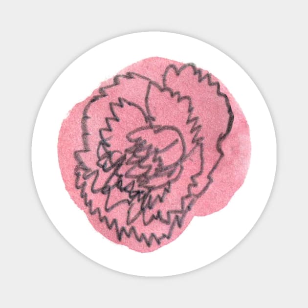 Pink Carnation Solo 1 Magnet by crumpetsandcrabsticks